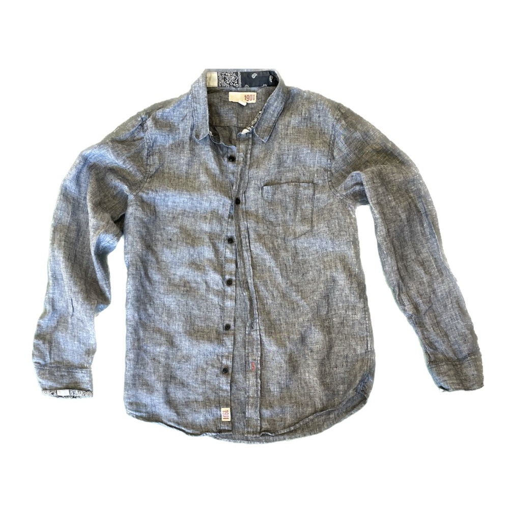Nordstrom 1901 Linen Button-down Shirt in Chambray Blue